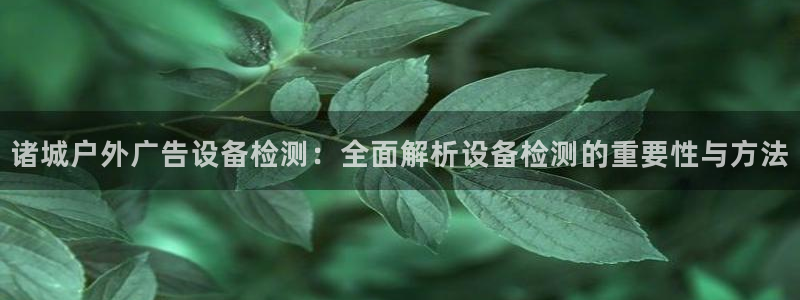 杏宇官方平台官网：诸城户外广告设备检测：
