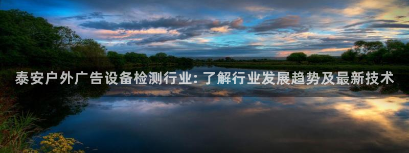 杏宇平台代理怎么样：泰安户外广告设备检测行业: 了解行业发展趋势及最新技术